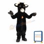 Black Furry Bull Mascot Costume