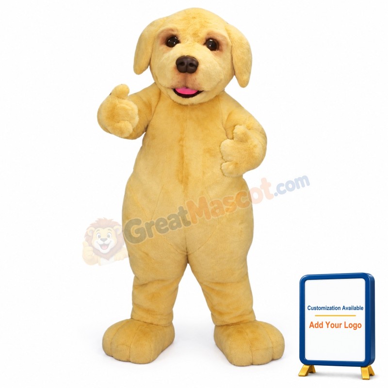 Cute Beige Puppy Dog Mascot Costume