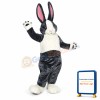 Black and White Pink Ears Rabbit Bunny Mascot Costume