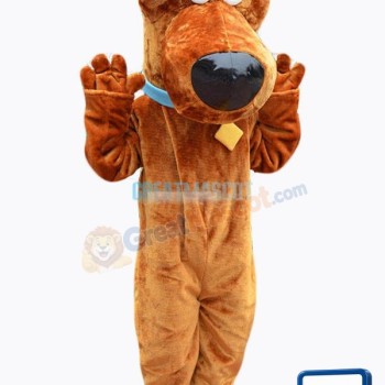 Cute Brown Scooby Doo Dog Mascot Costume