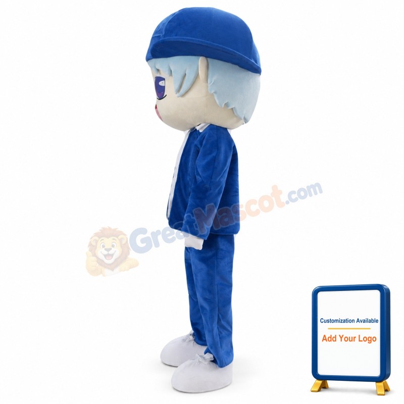 Halloween Blue Cloth Young Boy Mascot Costume for Adult