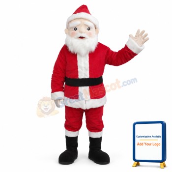 White Mustache Christmas Santa Claus Mascot Costume for Adult