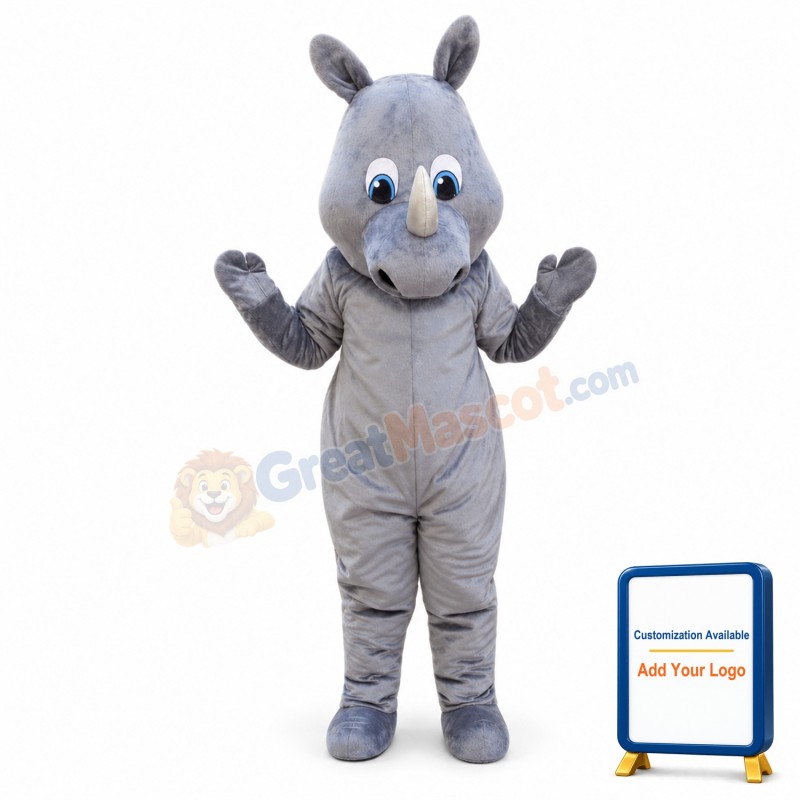 Cute Animal Gray Hippo Mascot Costume for Adult Free Shipping