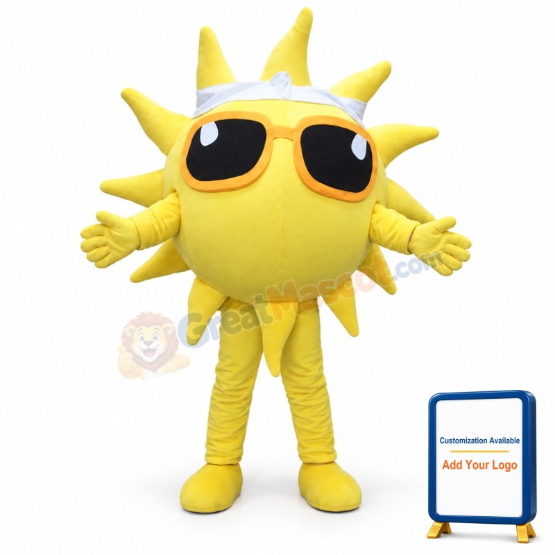 Glasses Sun Mascot Costume Sunshine Costume for Adult