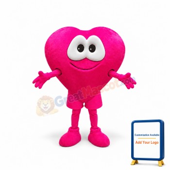 Rose Pink Love Heart Mascot Costume Benevolence Costume for Adult