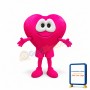 Rose Pink Love Heart Mascot Costume Benevolence Costume for Adult