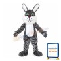 White Beard Black Rabbit Mascot Costume Easter Costume for Adult