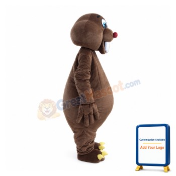 Short Fur Brown Mole Mouse Mascot Costume