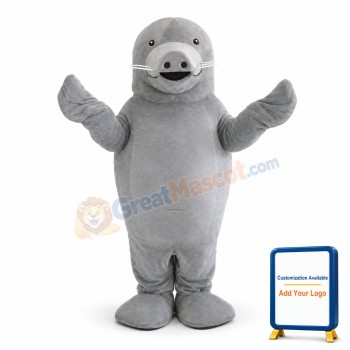 Attractive Gray Sea Cow Mascot Costume for Adult