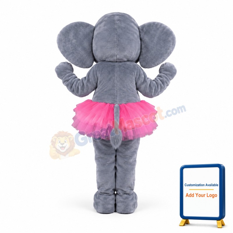 Pink and Gray Female Elephant Mascot Costume