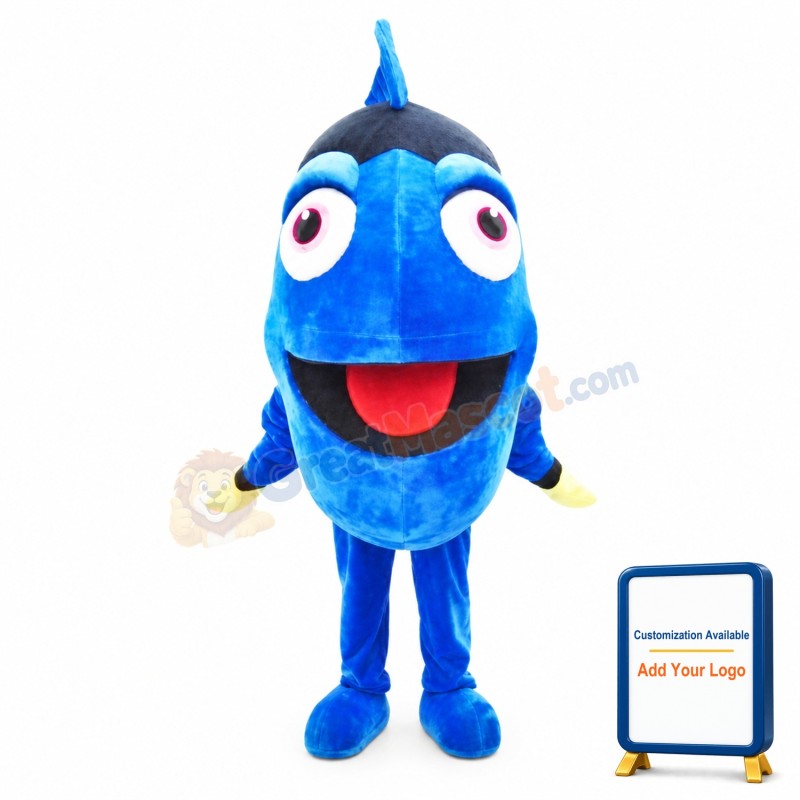 Beautiful Blue Fish Mascot Costume