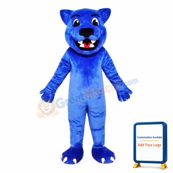 Blue Leopard Cute Panther Mascot Costume