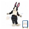 Black and White Pink Ears Rabbit Bunny Mascot Costume