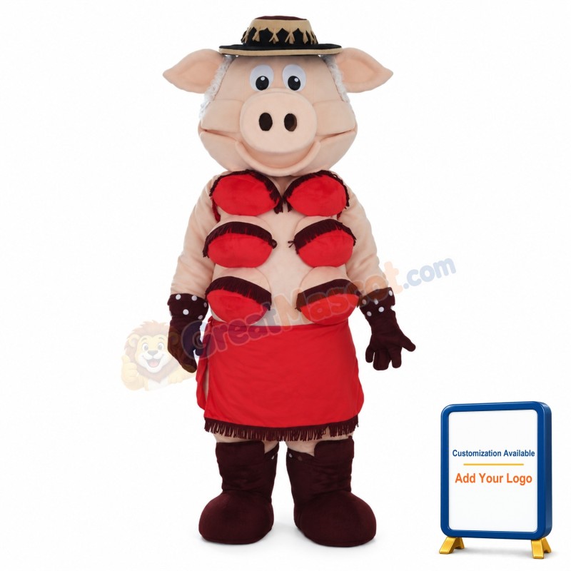 Female Pig Friendly Sow Mascot Costume