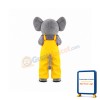 Female Cute Smilling Gray Elephant Mascot Costume