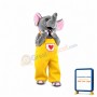 Female Cute Smilling Gray Elephant Mascot Costume