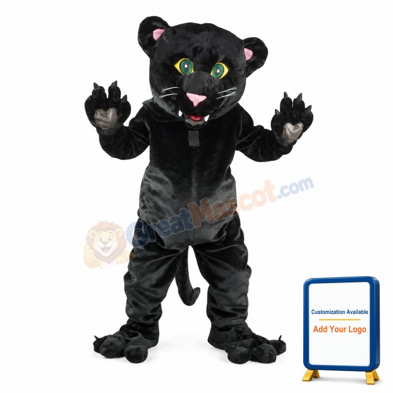 Friendly Black Panther Mascot Costume