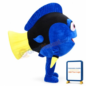 Beautiful Blue Fish Mascot Costume