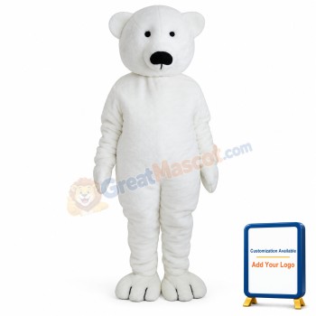 White Polar Bear Mascot Adult Costume