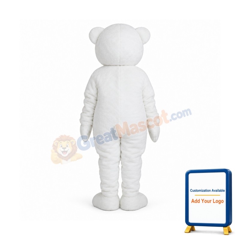 White Polar Bear Mascot Adult Costume