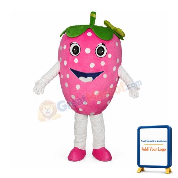 Pink Strawberry Fruit Mascot Costumes