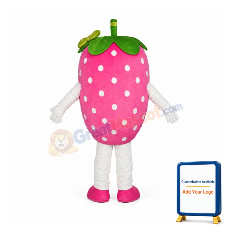 Pink Strawberry Fruit Mascot Costumes