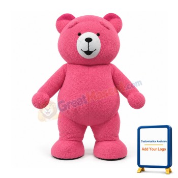Cute Red Teddy Bear Mascot Costume Animal Costume