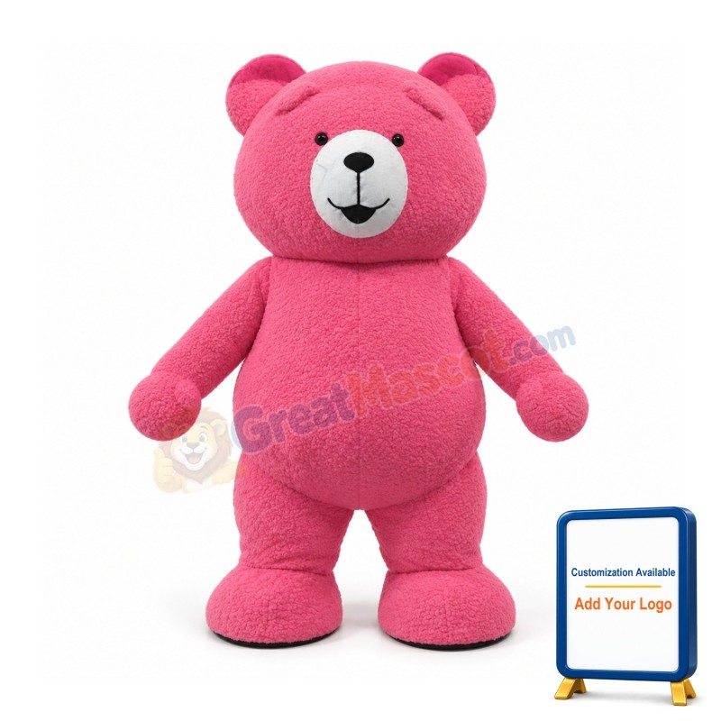 Cute Red Teddy Bear Mascot Costume Animal Costume