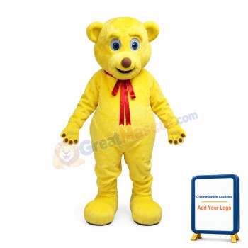 Yellow Cute Teddy Bear Mascot Costume