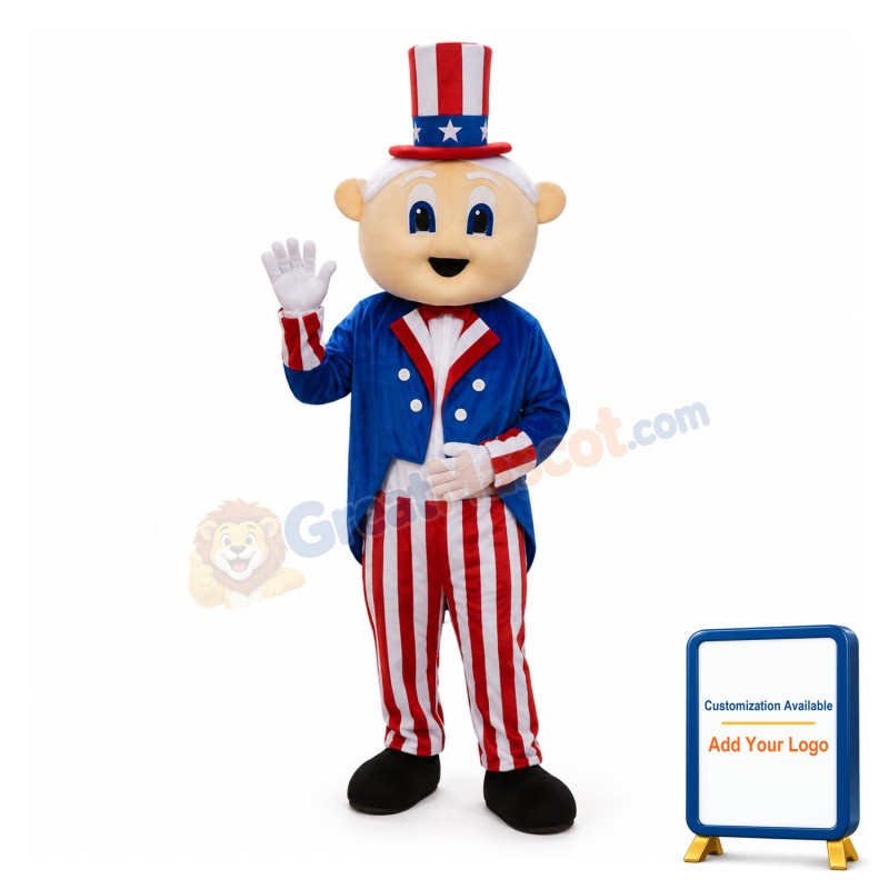 American Old Man Magician Mascot Costume
