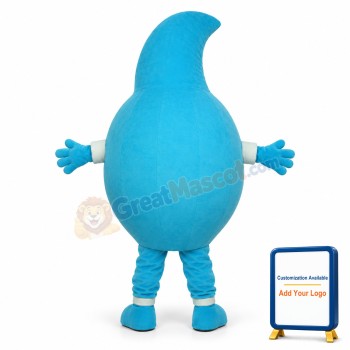 Blue Water Drop Mascot Costume