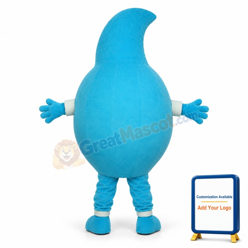 Blue Water Drop Mascot Costume