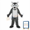 Short Plush Grey Wolf Mascot Costume