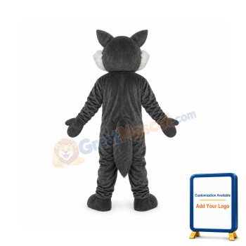 Short Plush Grey Wolf Mascot Costume