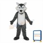 Short Plush Grey Wolf Mascot Costume