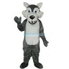 Short Plush Grey Wolf Mascot Costume