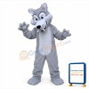 Long Plush Grey Wolf Mascot Costume