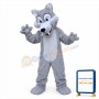 Long Plush Grey Wolf Mascot Costume