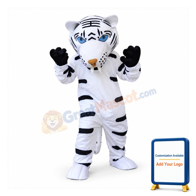 White Tiger Mascot Costume