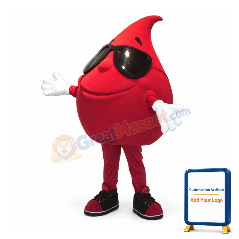 Red Drop of Water Blood Mascot Costume