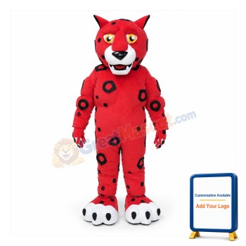 Red Leopard Mascot Costume