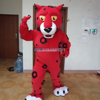 Red Leopard Mascot Costume