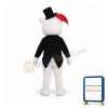 Animal White Bear With Black Jacket Christmas Mascot Costume