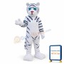 White Tiger Cartoon Mascot Christmas Costume