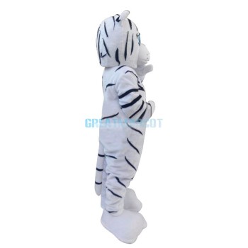 White Tiger Cartoon Mascot Christmas Costume