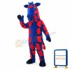 Blue & Red Realistic Giraffe Mascot Costume