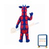 Blue & Red Realistic Giraffe Mascot Costume