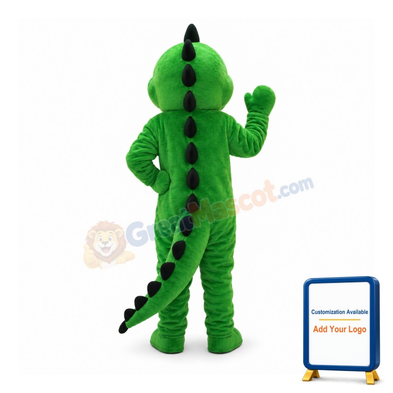 Cute Christmas Green Dinosaur Mascot Costume