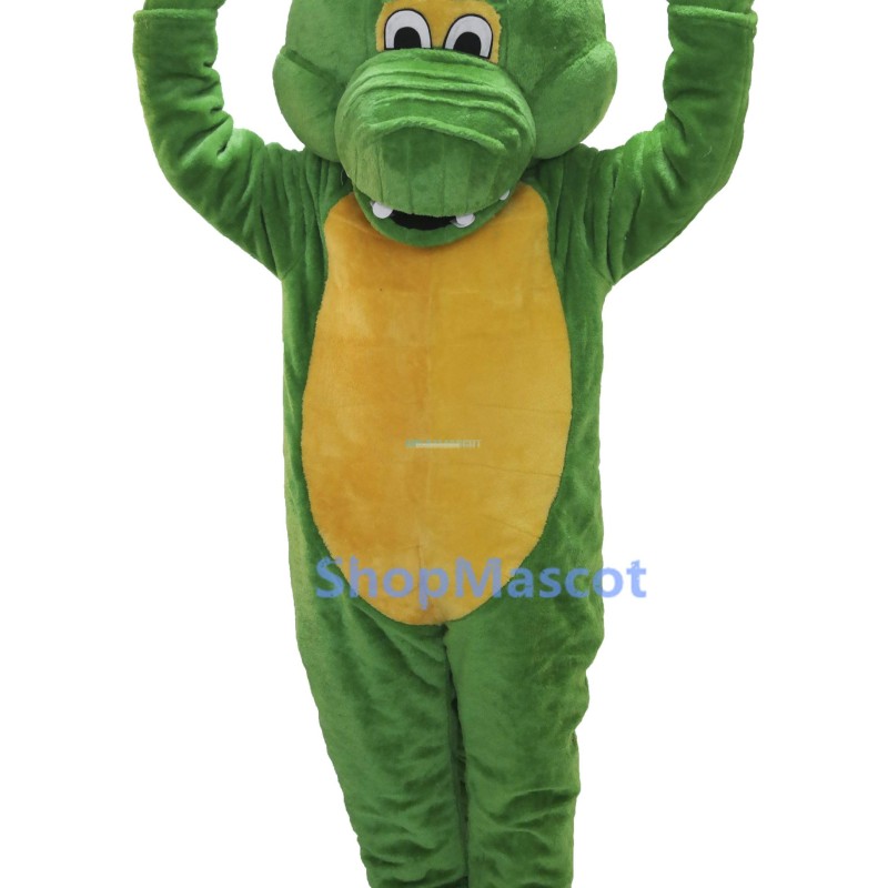 Cute Christmas Green Dinosaur Mascot Costume
