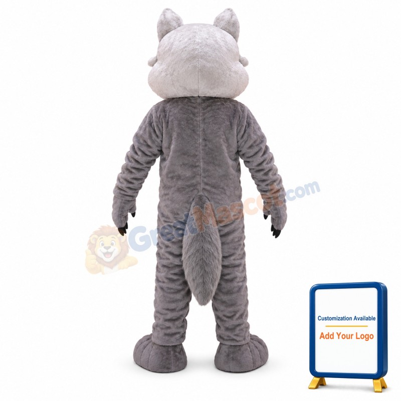 Grey Power Wolf Mascot Costume